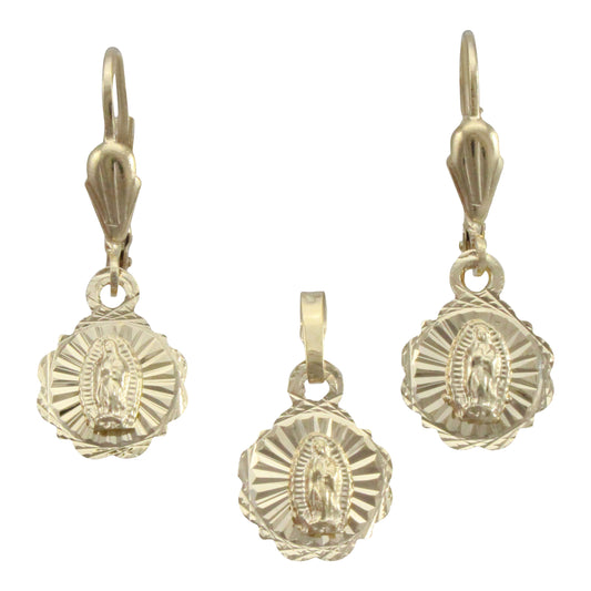 Set Aretes y medalla de Virgen de Guadalupe