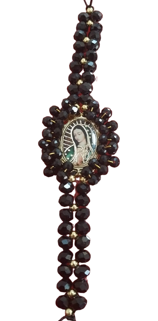 Pulsera Virgen de Guadalupe bordada