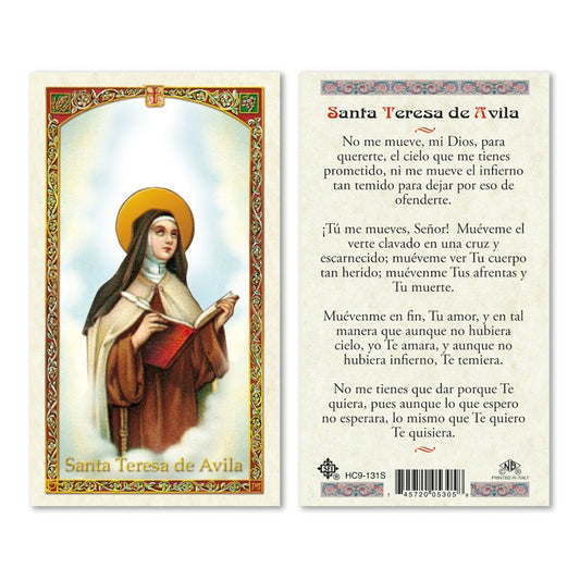 En Santa Maria del Monte nuestra meta es evangelizar y nuestros productos nos ayudan a hacerlo, por eso te presentamos esta estampita de la Santa Teresa de Avila en nuestra sección  de oraciones, novenas y devociones. Disfrútala y ayúdanos a  llevar el mensaje de Cristo.  Nuestros productos hablan por sí solos